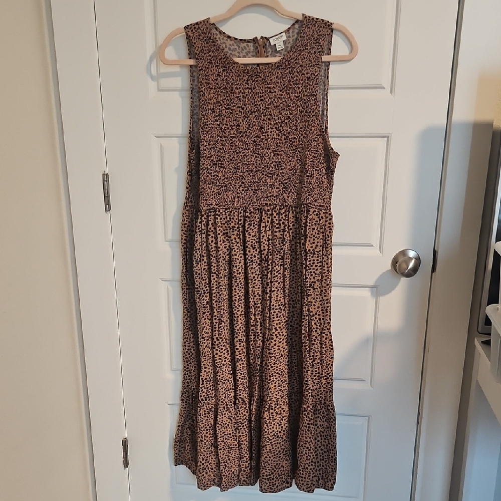 J. Crew Tan and Black Textured Dress
